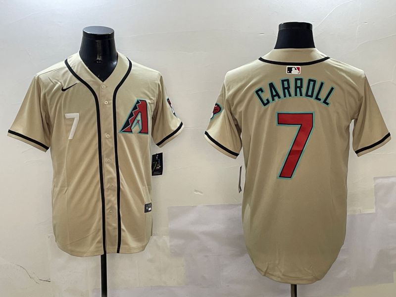 Men Arizona Diamondback #7 Carroll Cream Game 2025 Nike MLB Jersey style 2->arizona diamondback->MLB Jersey